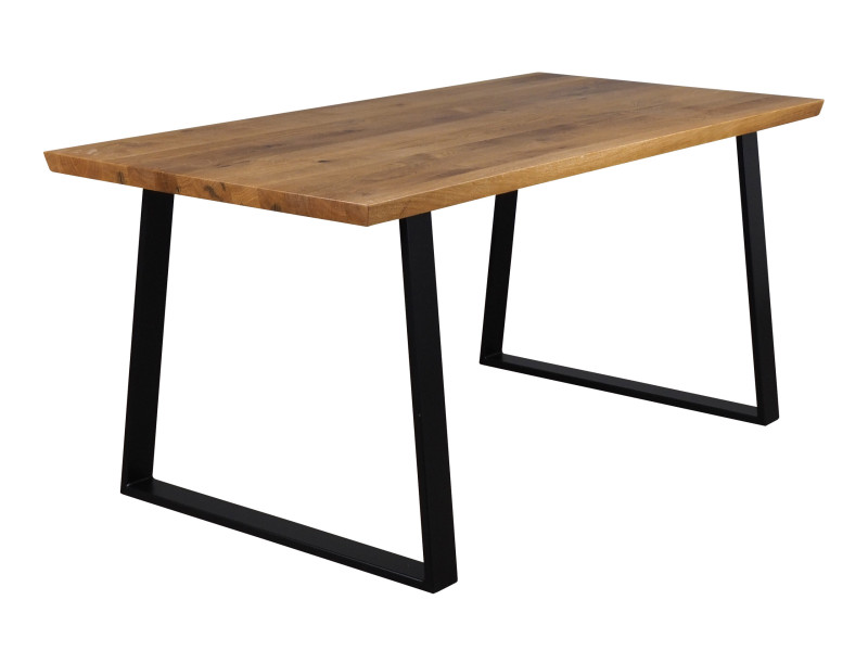 Stół dębowy 180x90 loftowy VALDEZ, metalowe czarne nogi
