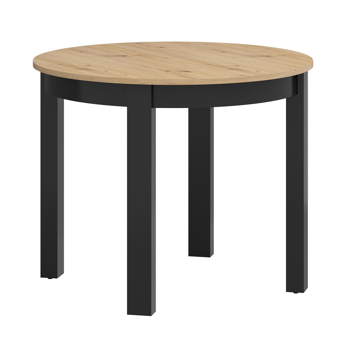 - Table à manger ronde extensible 2 à 8 places mdf et stratifiés noir