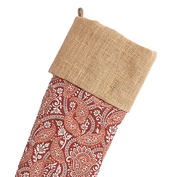 Lot de 2 Chaussette de noël en coton recyclé et jute 'Deko&co'