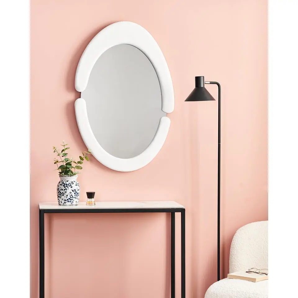 MASSAY - Wandspiegel - Wit - Fluweel