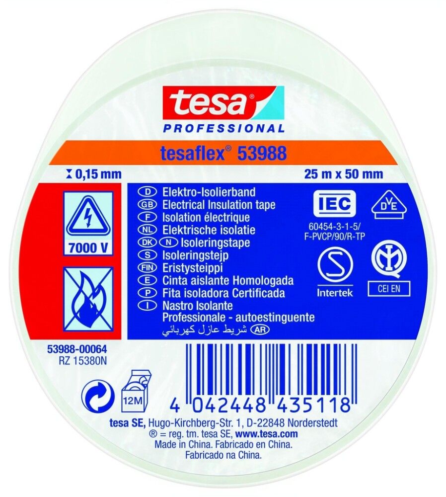 ISOLERINGSTAPE TESA 25MX50MM HVIT