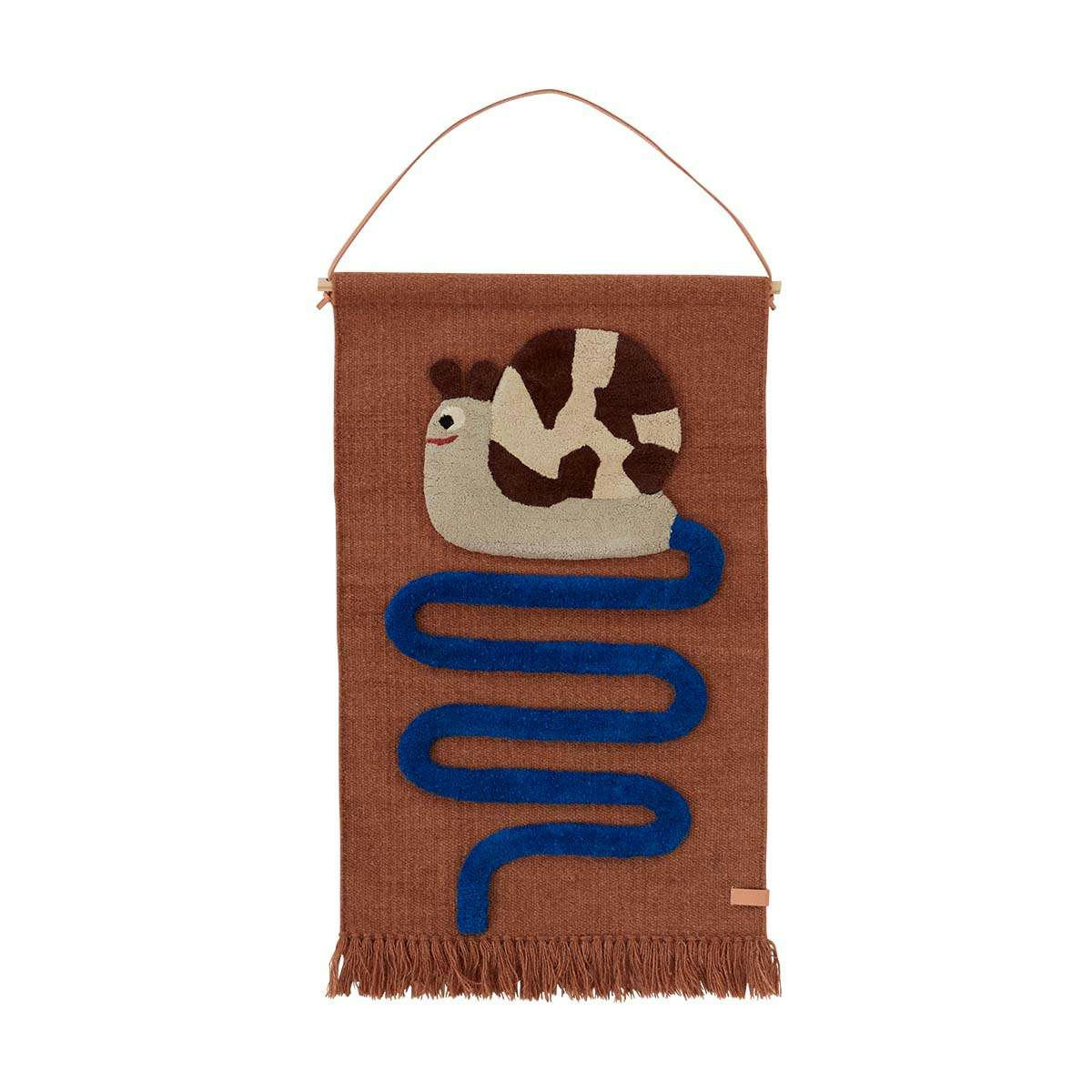SNAIL - Tapis mural marron en laine H87x50cm