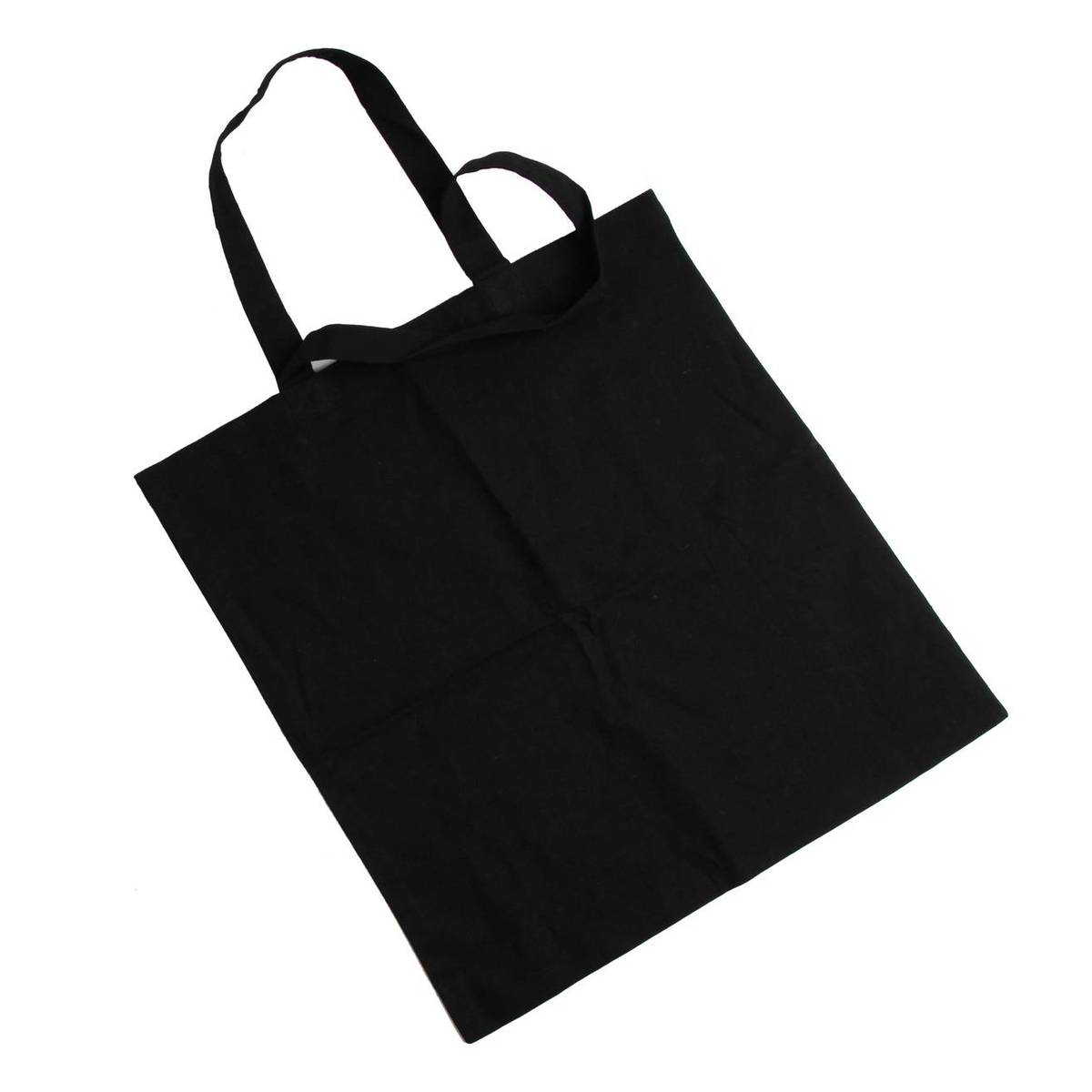 Black Cotton Tote Shopping Bag 40cm x 38cm