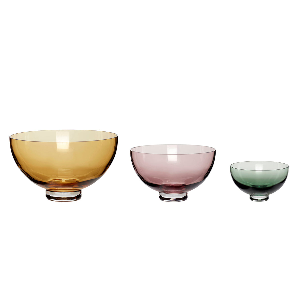 Hübsch kommen Radiant - glas - ø12xh7, ø18xh11, ø22xh13cm