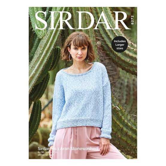 Sirdar No.1 Aran Stonewashed Jumper Digital Pattern 8272