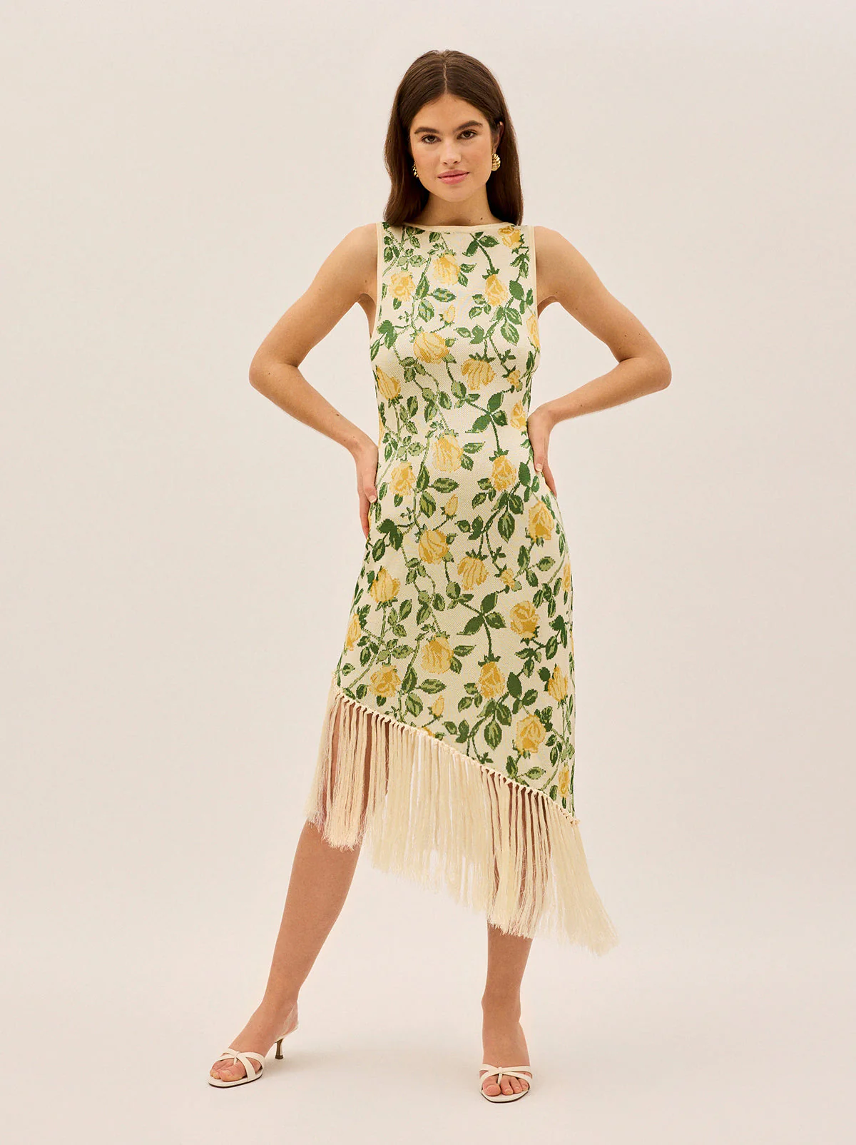 Tabara Yellow Rose Knit Dress