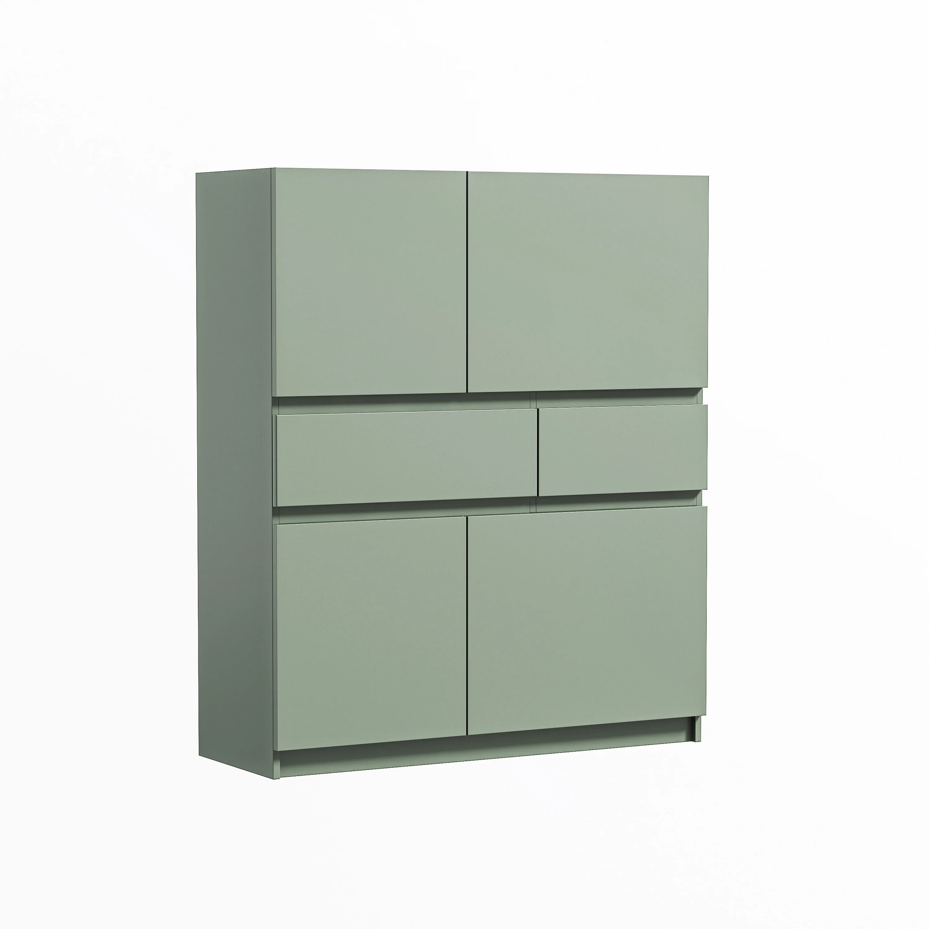 Modern Design Wooden Storage Cabinet With 4 Doors And 2 Drawers