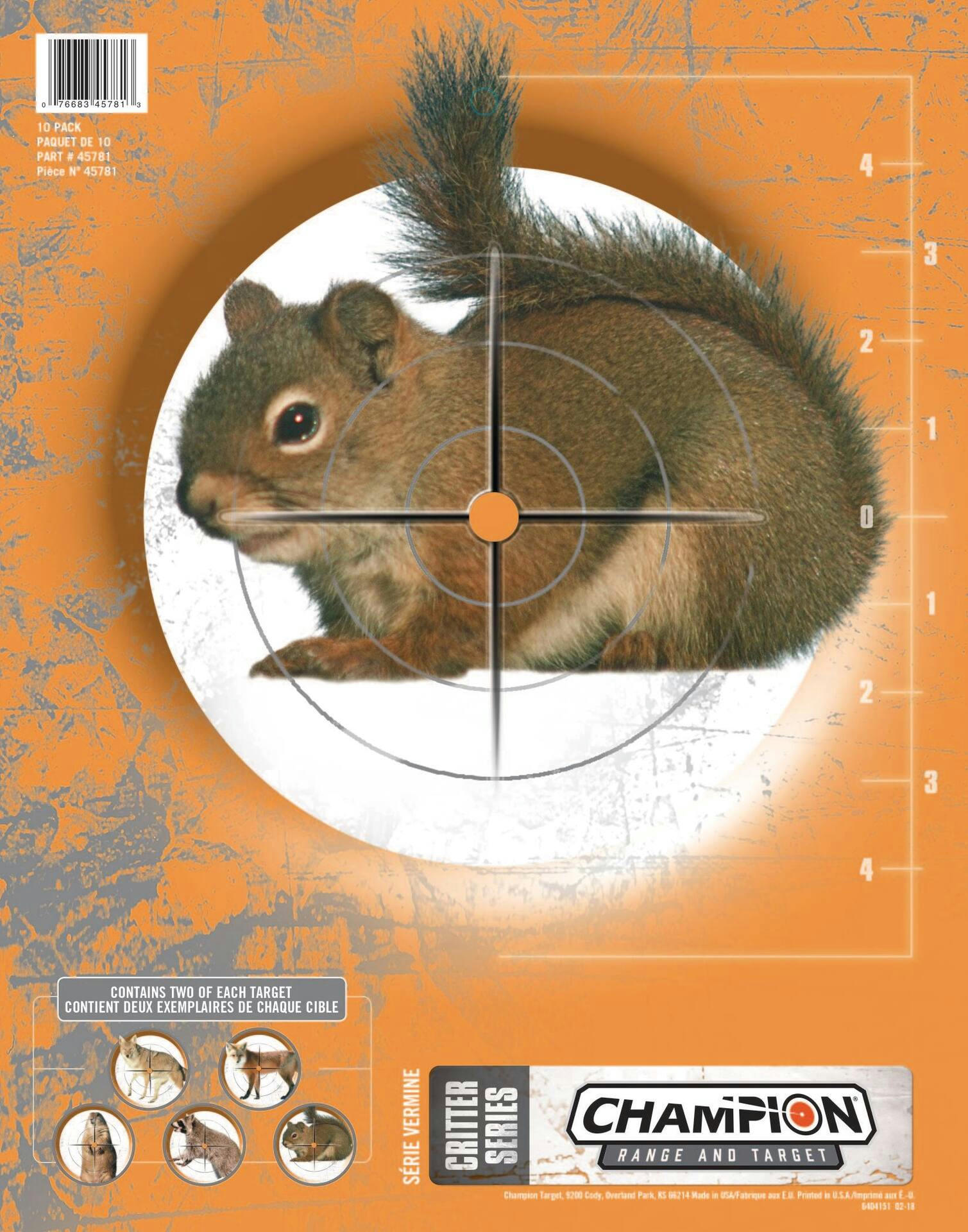 Champion Hunting Critter Shooting Target, Assorted Animals, 11 x 14-in, 10-pk