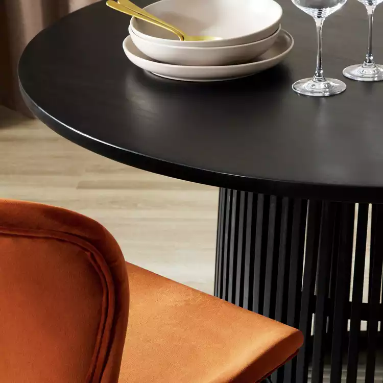 Habitat Jericho Black Dining Table And 4 Copper Chairs