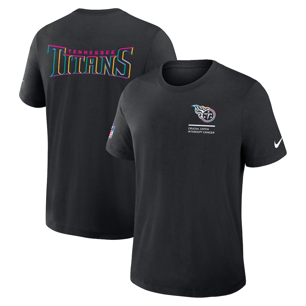 Tennessee Titans Nike 2025 NFL Crucial Catch Tri-Blend Dri-FIT T-Shirt - Black