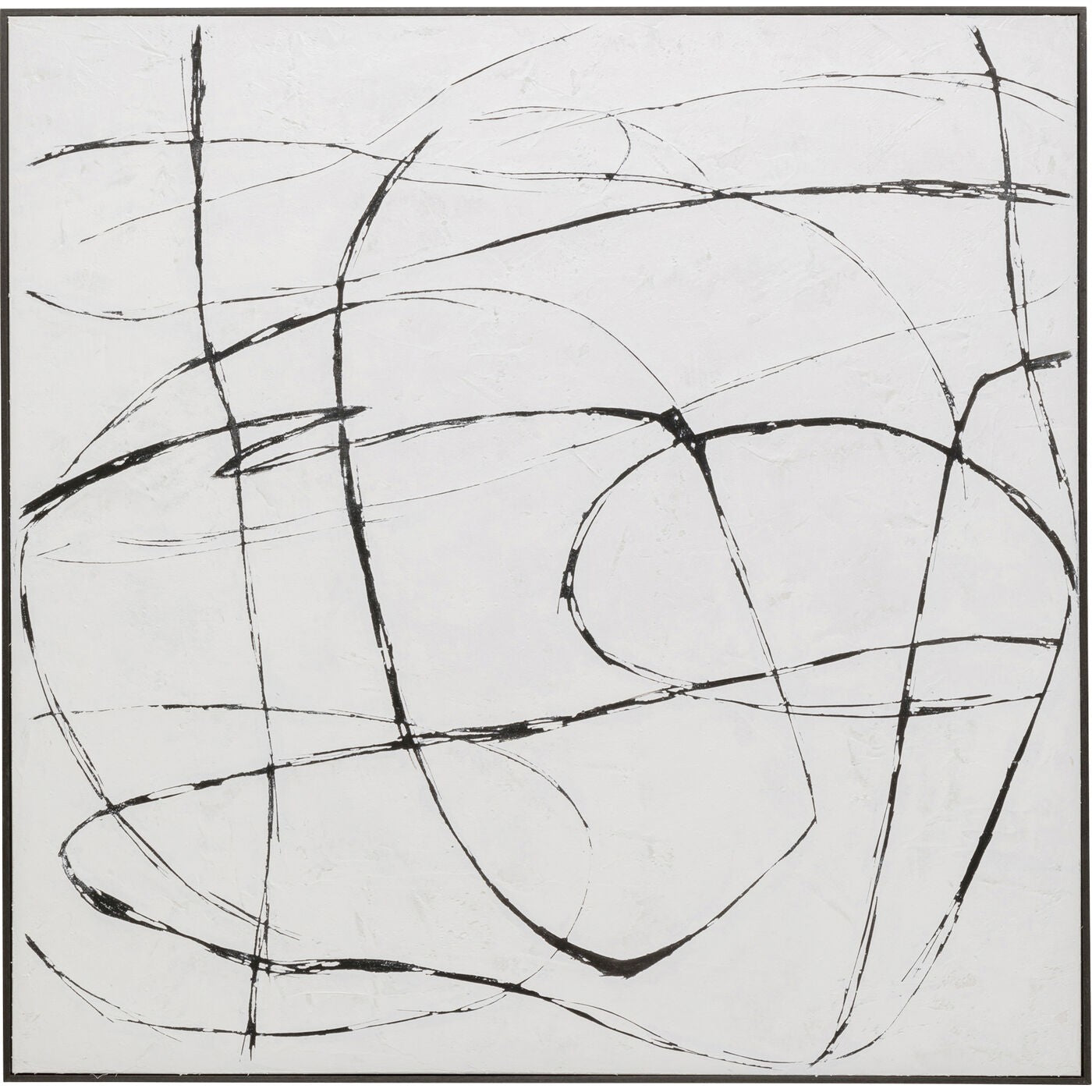 Kare Design Schilderij Sketch 120x120cm wit