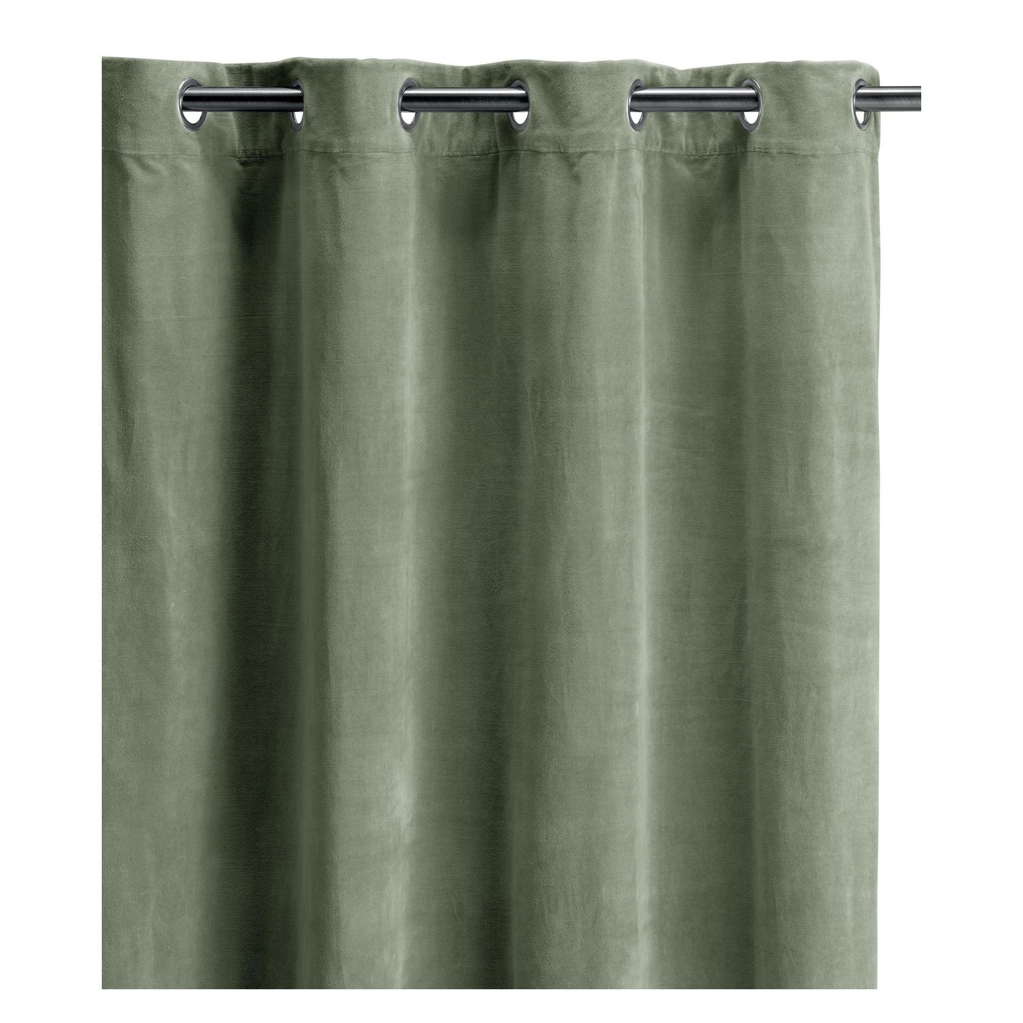 ELISE - Rideau uni  en coton verveine 140 x 280