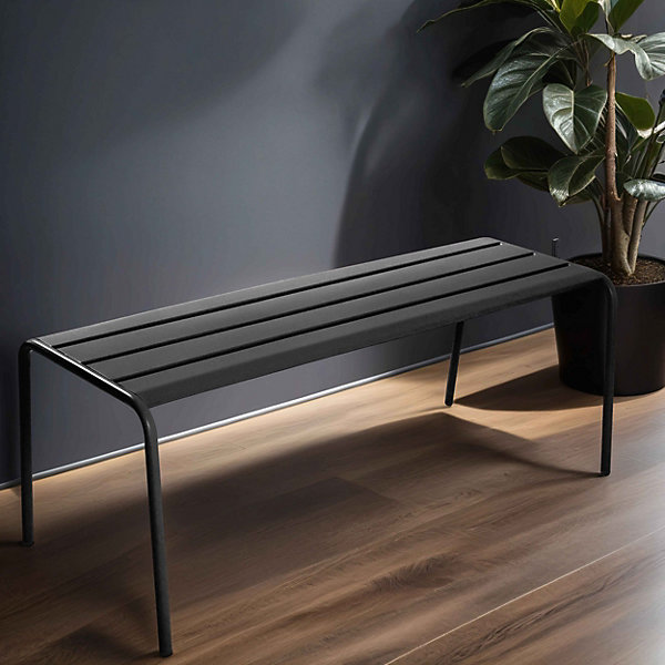 Banc d'intérieur en métal anthracite PalavasOviala