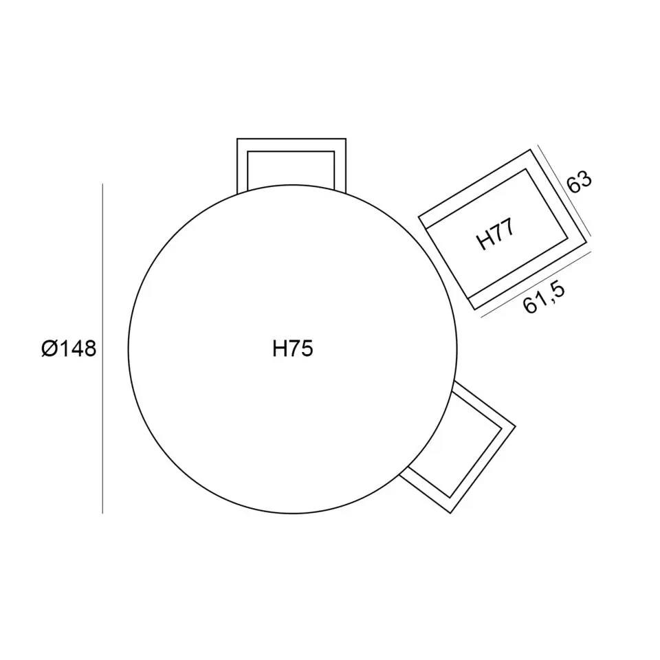 Garden Impressions Sorong tuinset 6-delig - Tulli tuintafel &Oslash;148x75 cm