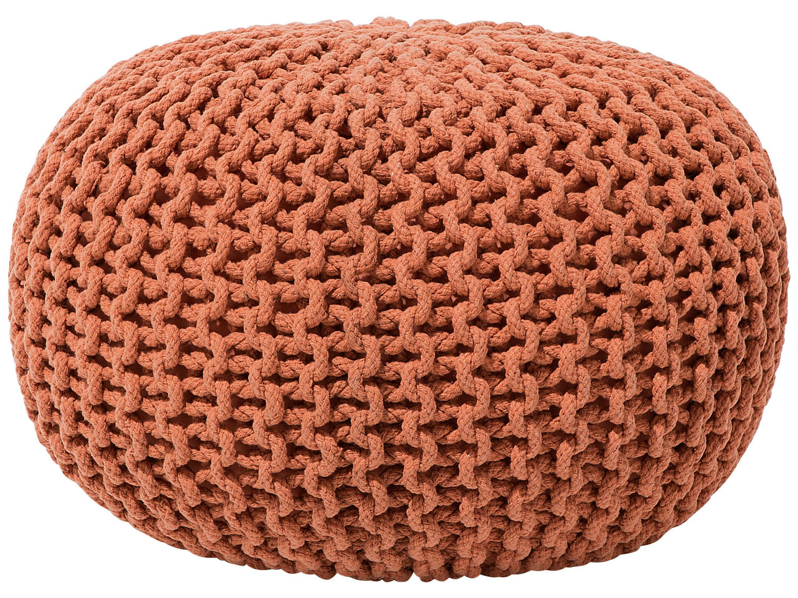 CONRAD - Pouf en coton rouille 50 x 35 cm