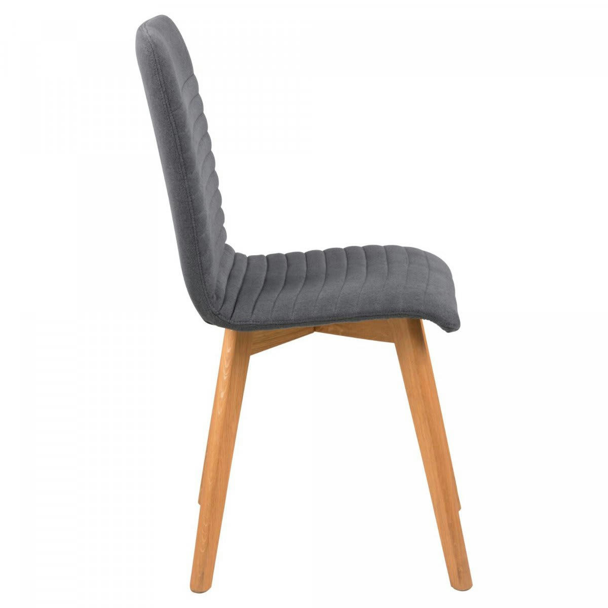 AROX - Lot de 2 chaises de salle à manger en tissu pieds bois gris anthracite