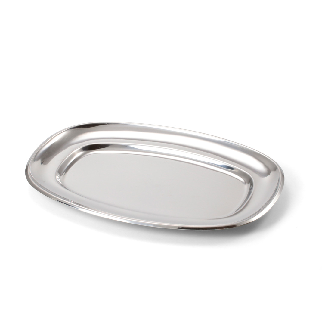 Travessa oval em inox 23x30cm