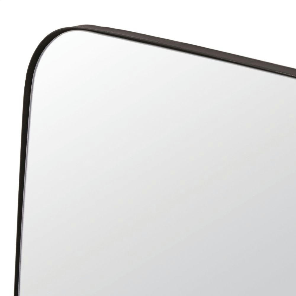 JUTLO - Grand miroir rectangulaire arrondi en métal noir 58x171