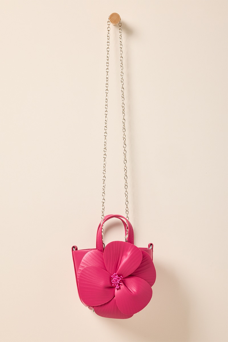 Ella Magenta Flower Bucket Bag
