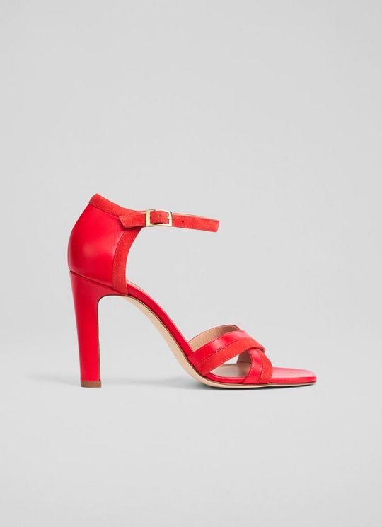 Lennon Red Suede & Nappa Colour Block Sandal
