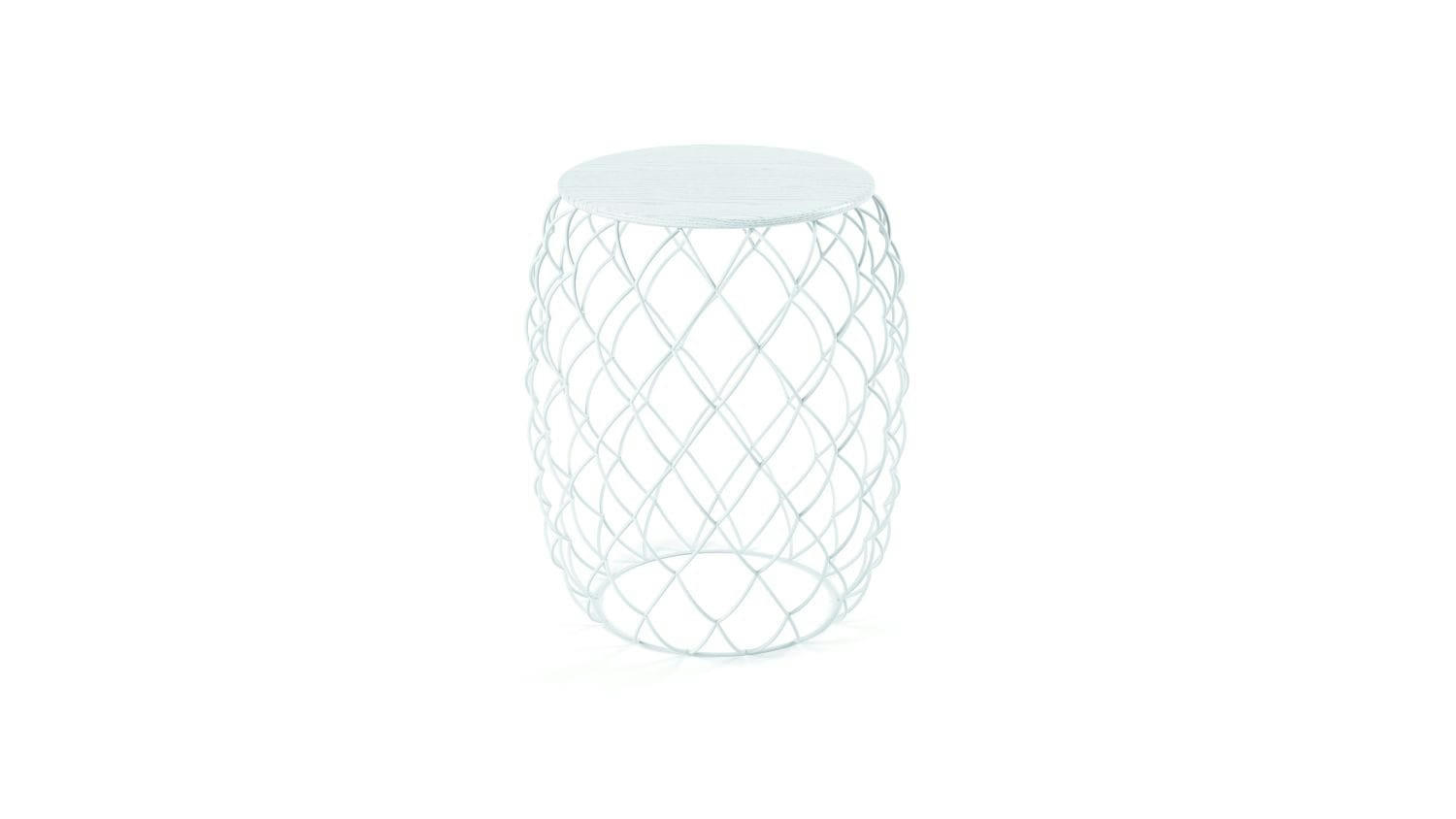 PIÑA - Table d'appoint bois rouge 40x47x40cm