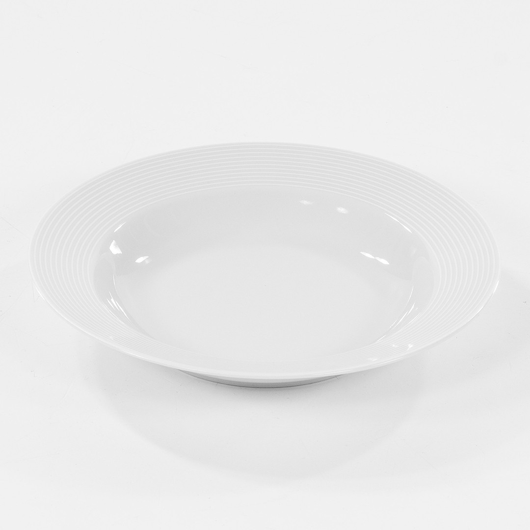 Talerz głęboki 22,5 cm Yvette Biała Linea E755