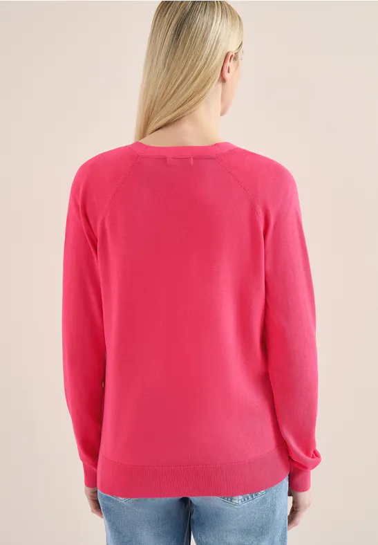 Basic Cardigan mit V-Neck und Knöpfen