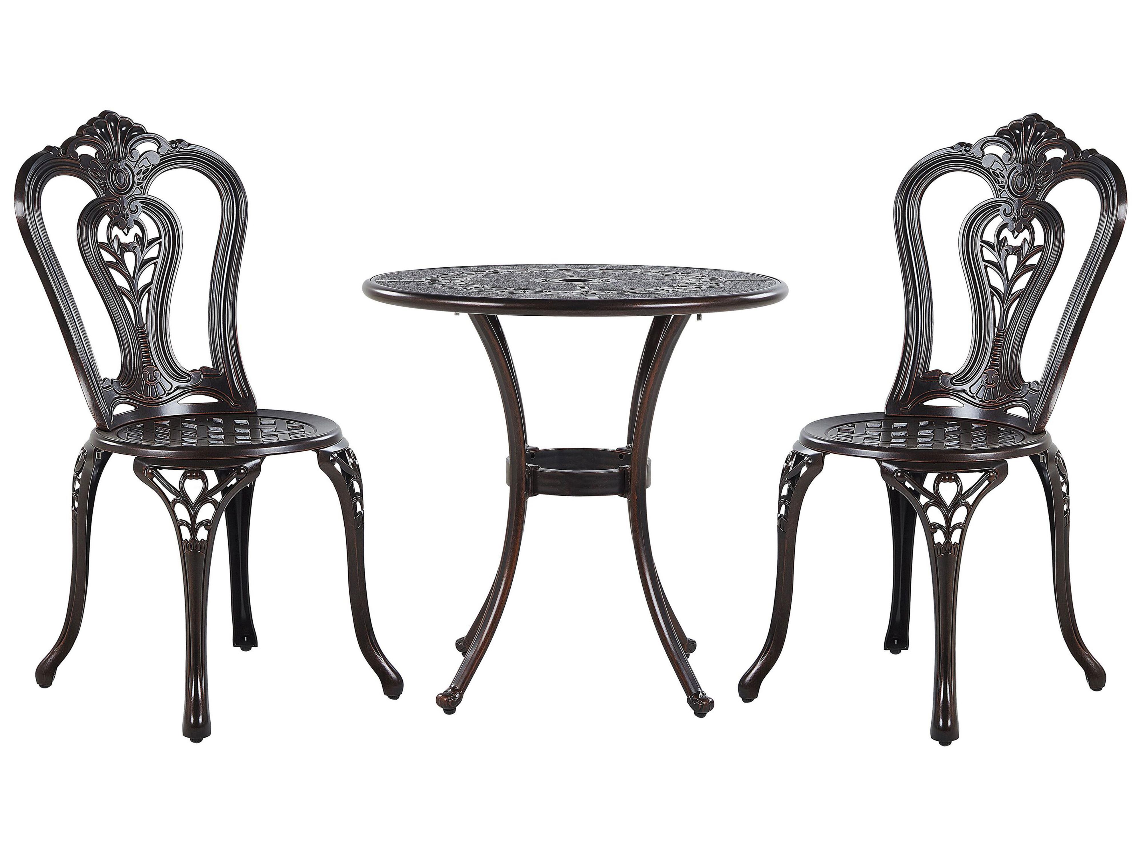 Bistro Set BOVINO Metal Dark Brown