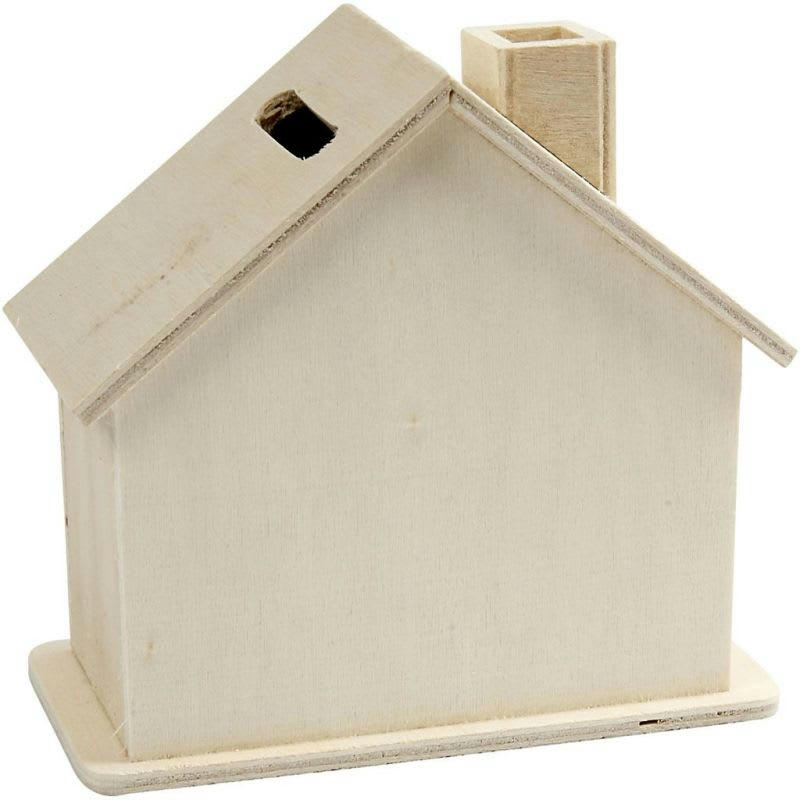 MAISON - Tirelire en bois à décorer maison 10x10x5,4cm