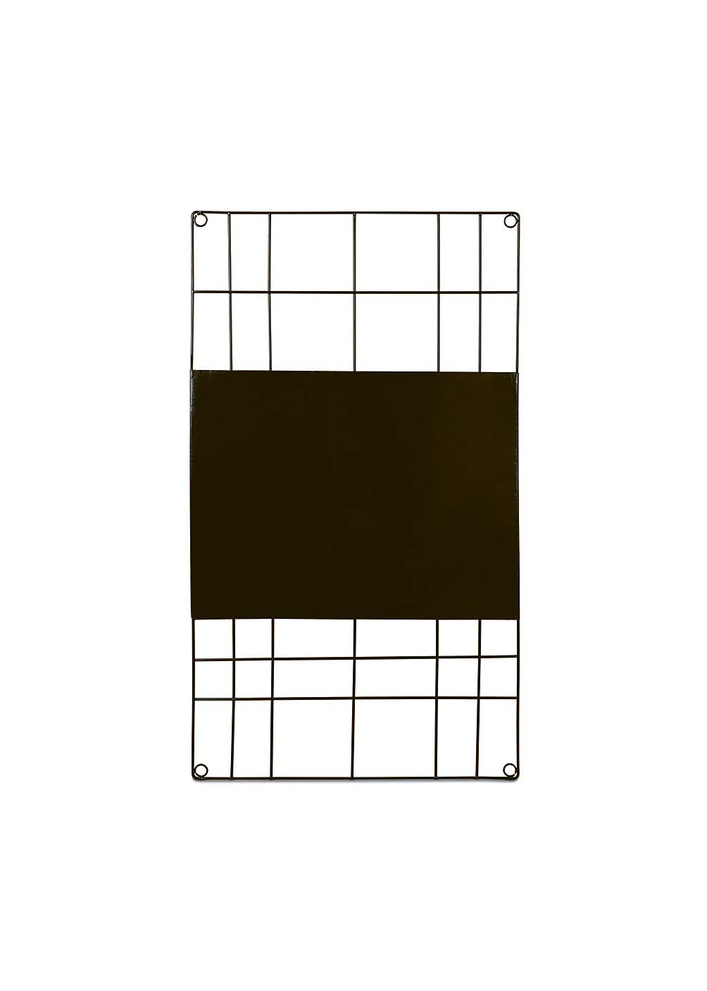 vtwonen Memobord - Magnetisch - Metalen Wandrek - Industrieel - Magneetbord - Kaartenrek - Fotorek - Zwart - 60x105cm - Memobord Keuken