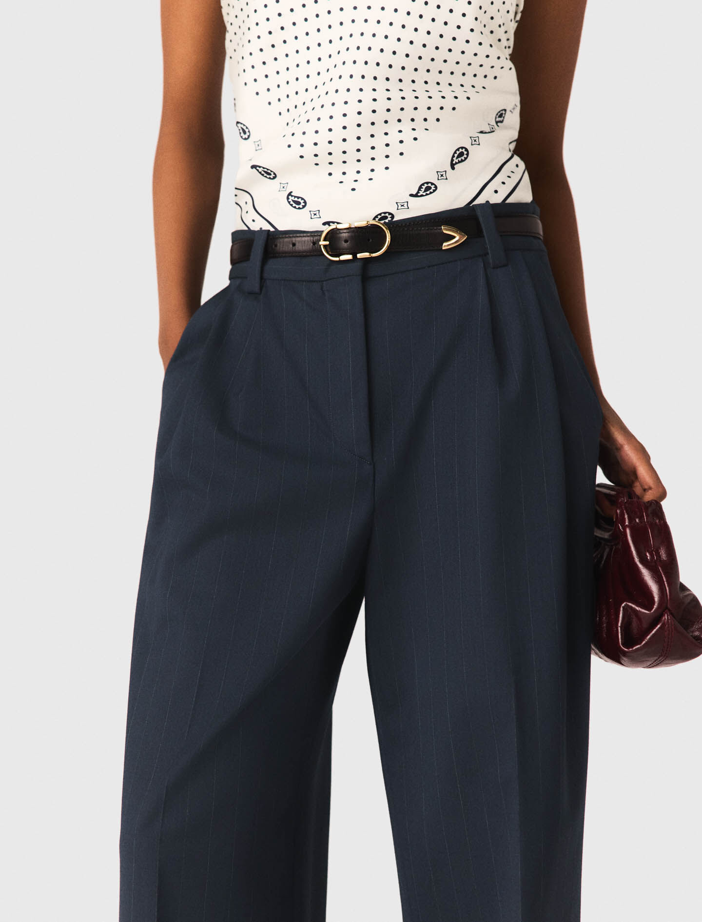 Pantalon de tailleur à rayures