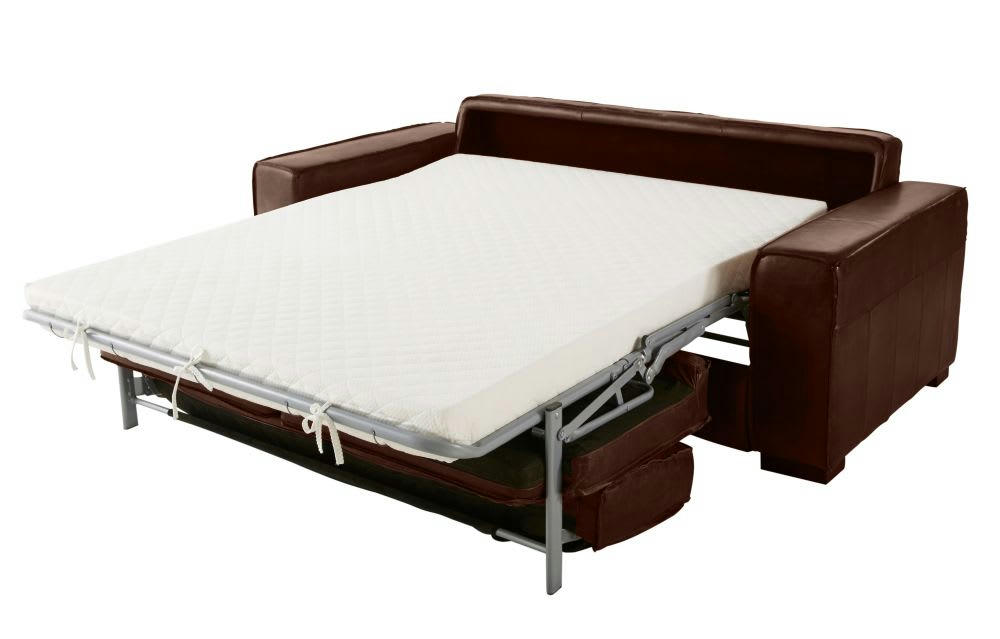 Colonel - Canapé convertible 3 places en cuir marron