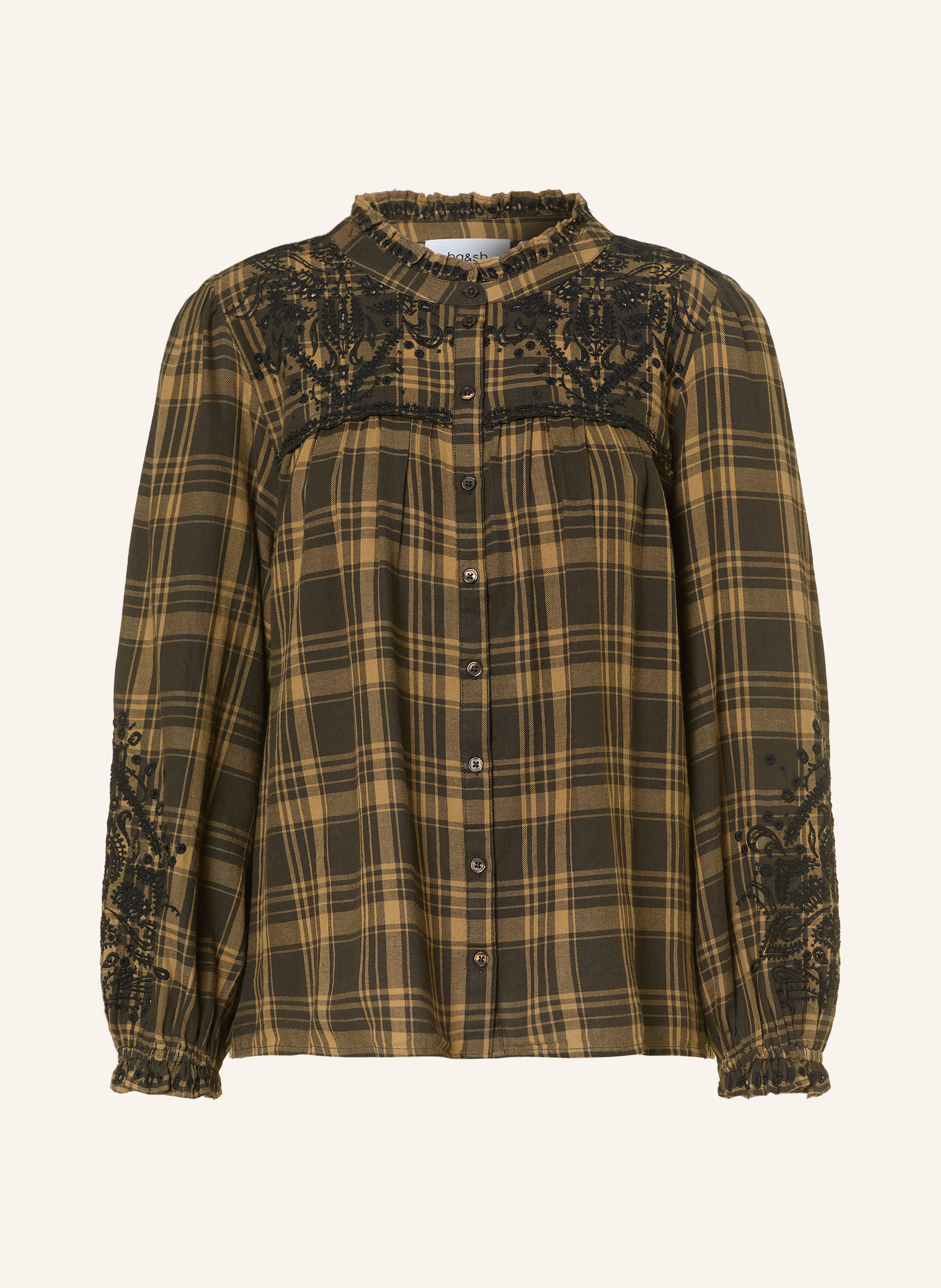 ba&sh Blusenshirt KAELA aus Flanell mit Rüschen