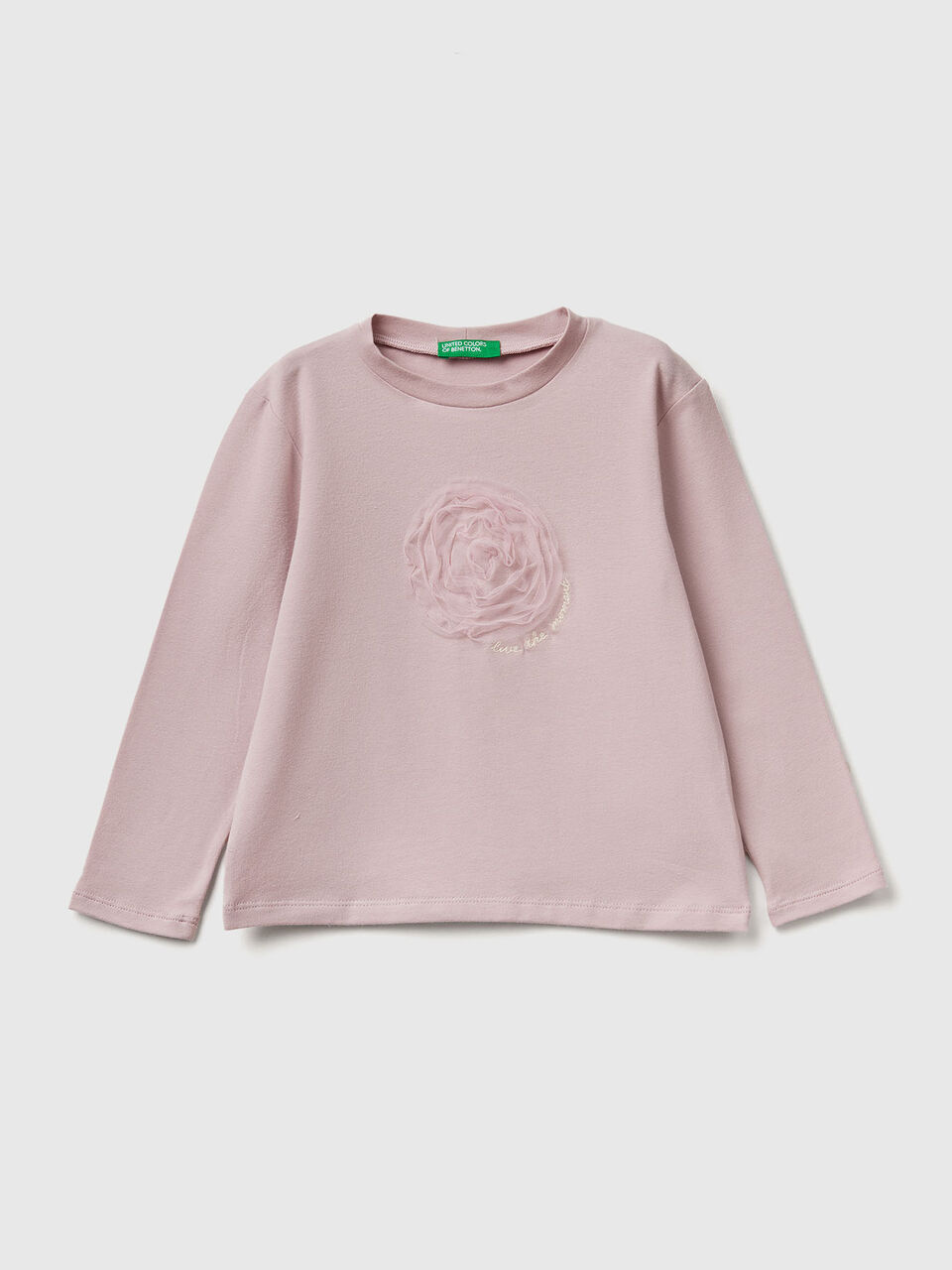 T-shirt with tulle applique