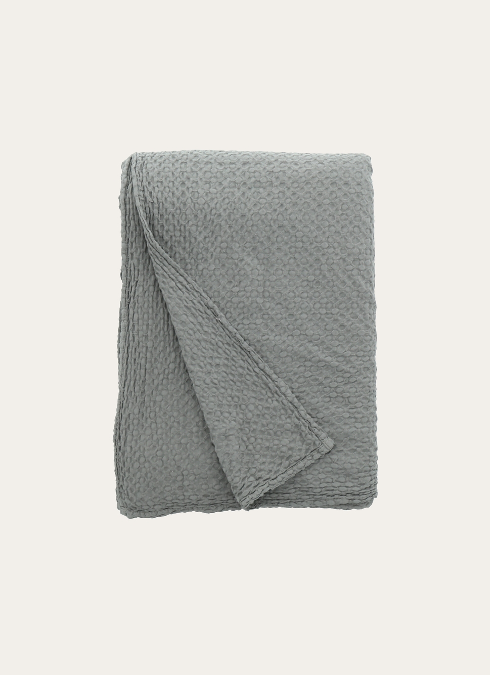 JETÉ DE LIT EN COTON LAVÉ NID D'ABEILLEANTHRACITE