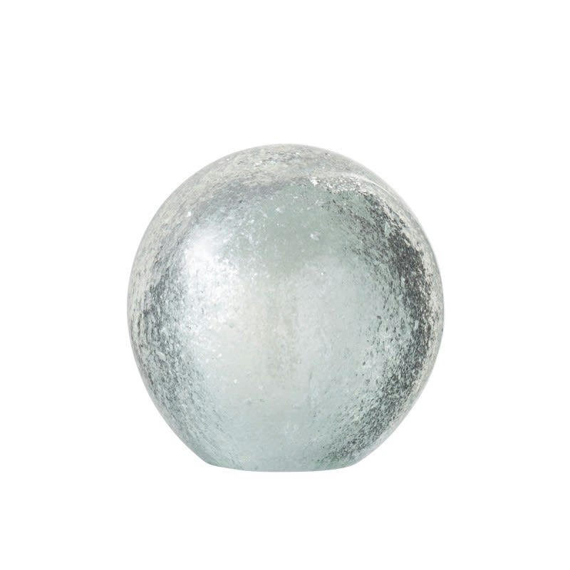 FLOCONS - Presse papier verre argent/transparent D12cm