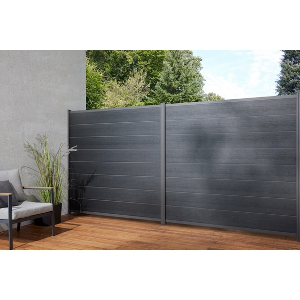 Steckzaunsystem »Donatus«, 180x180 cm (BxH), WPC, anthrazit