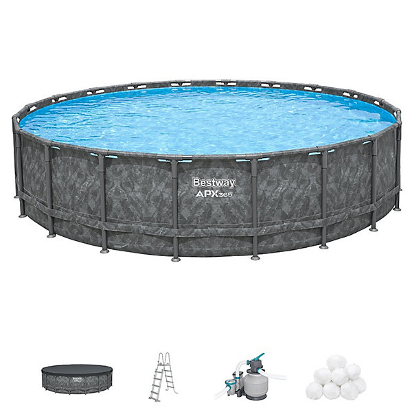 Bestway Piscine hors sol tubulaire ronde Bestway APX 365 671 x 132 cm gris foncé