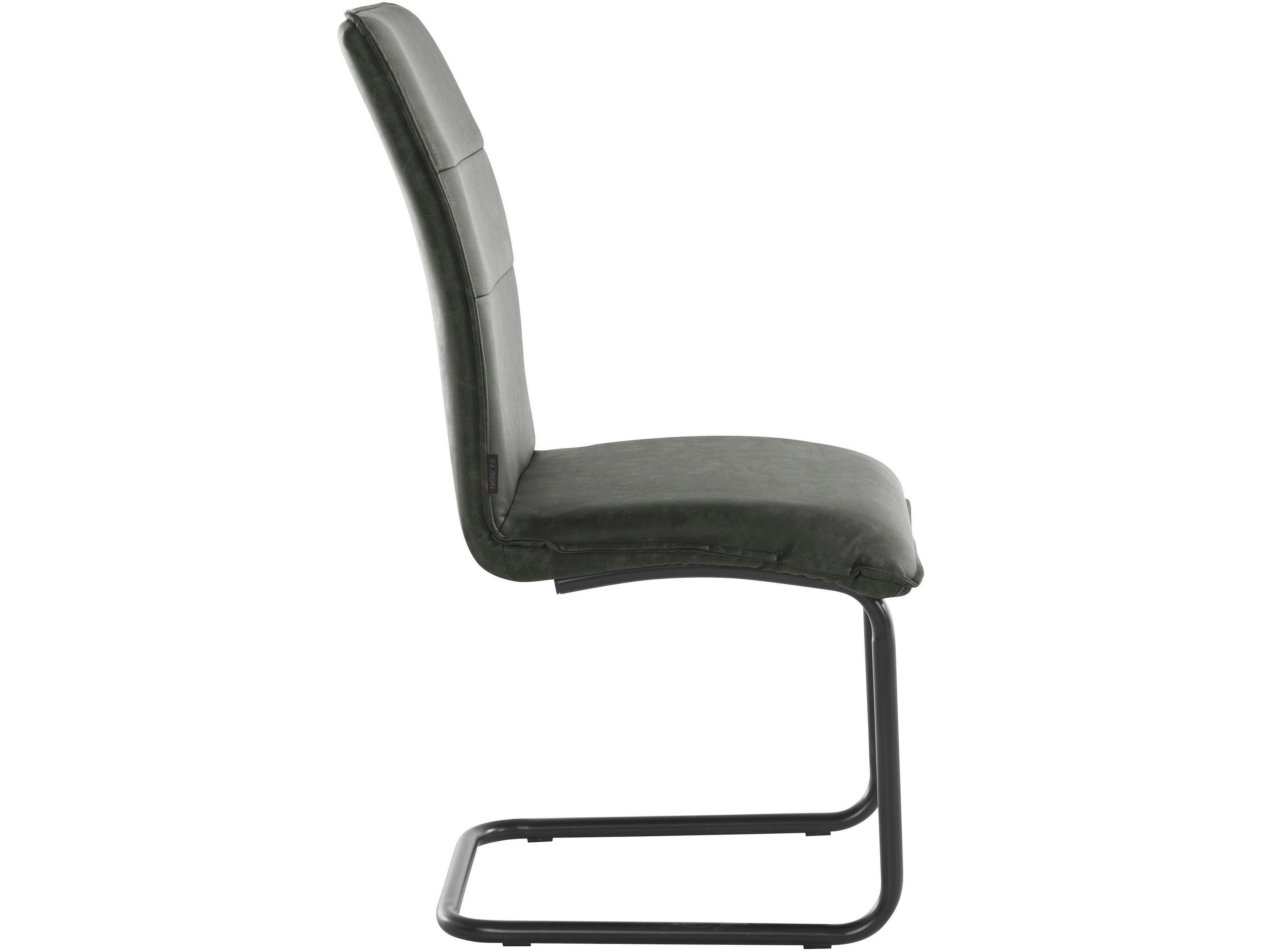 MITZI - Lot de 2 chaises de salle à manger rembourrées en PU anthracite