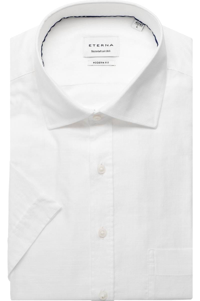 ETERNA Modern Fit Tencel Hemd weiss, Einfarbig
