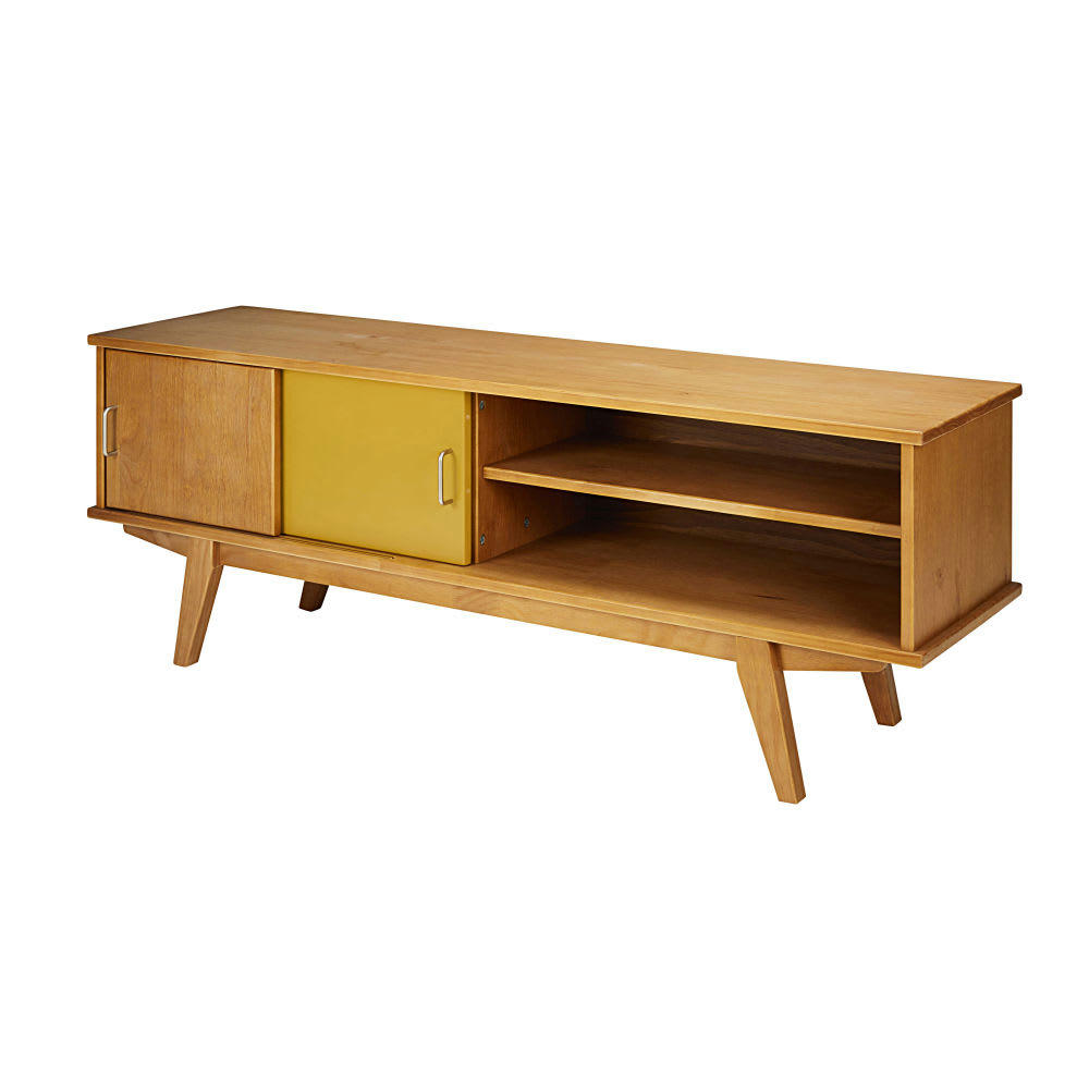 Paulette - Meuble TV vintage 2 portes tricolore