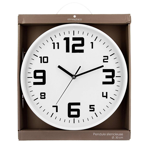 Horloge Blanche Silence D30 - Atmosphera