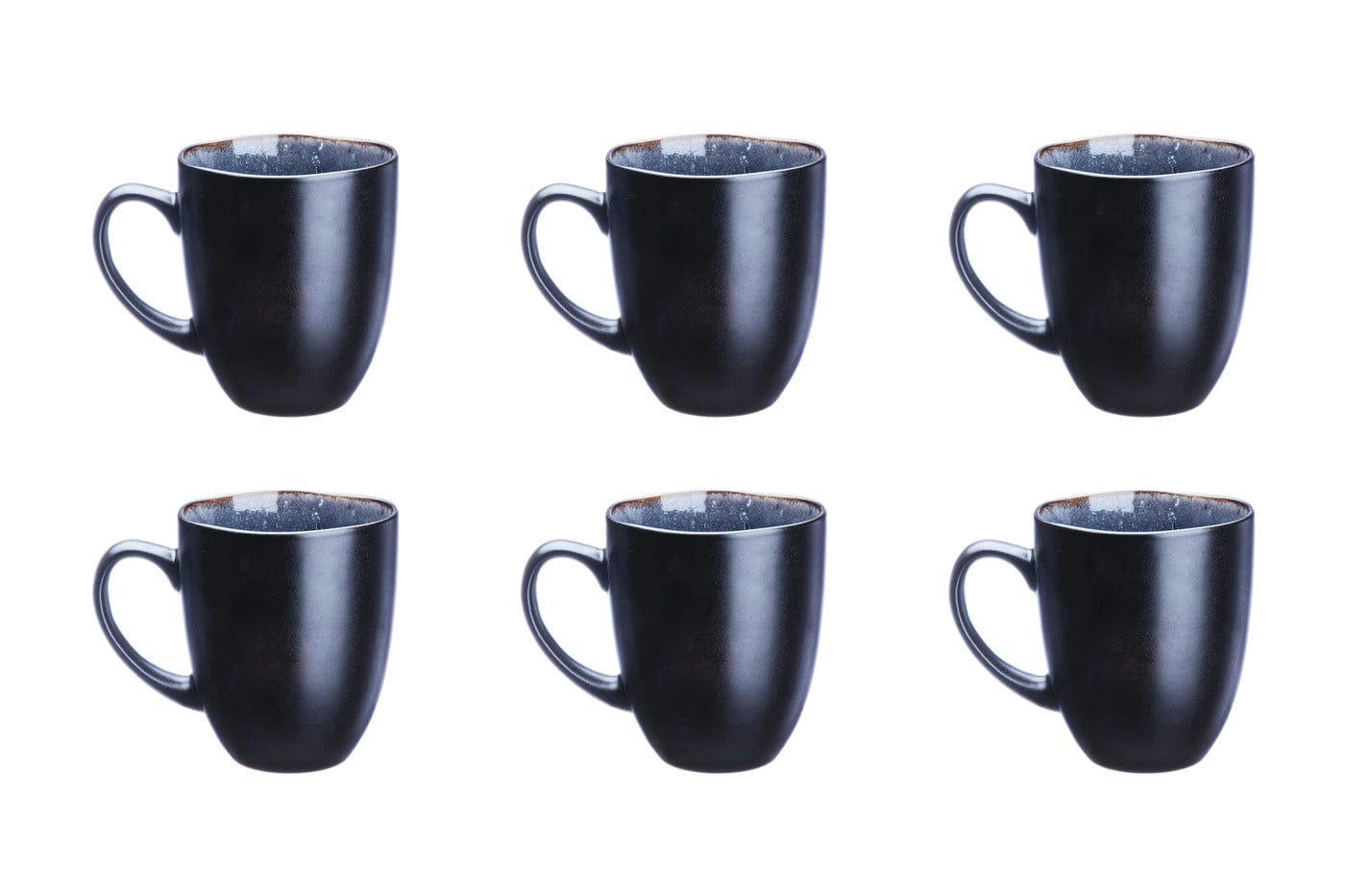 REACTIV - Lot de 6 mugs en grès bleu 40cl