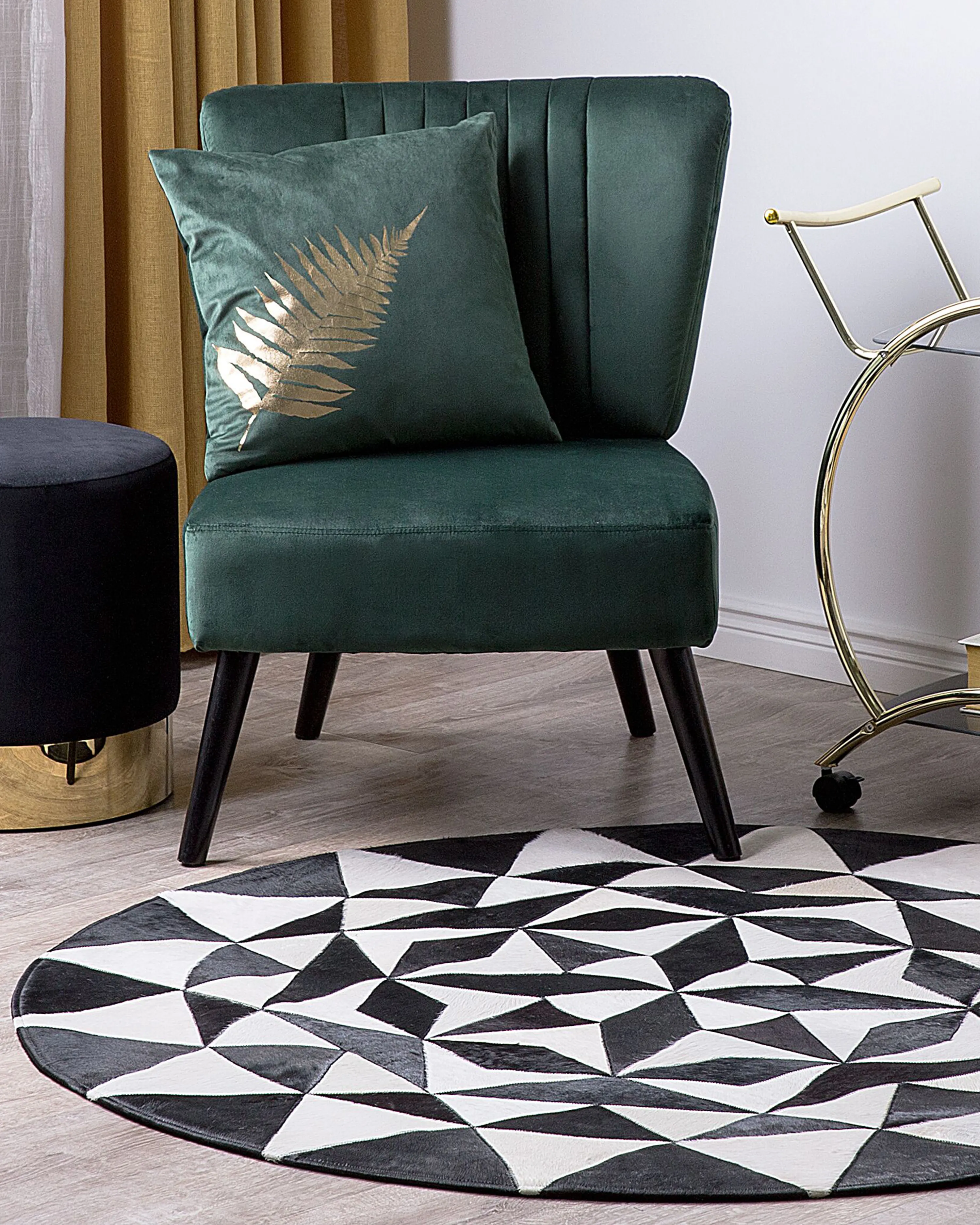 Rug TURGUTLU Black ? 140 cm Leather