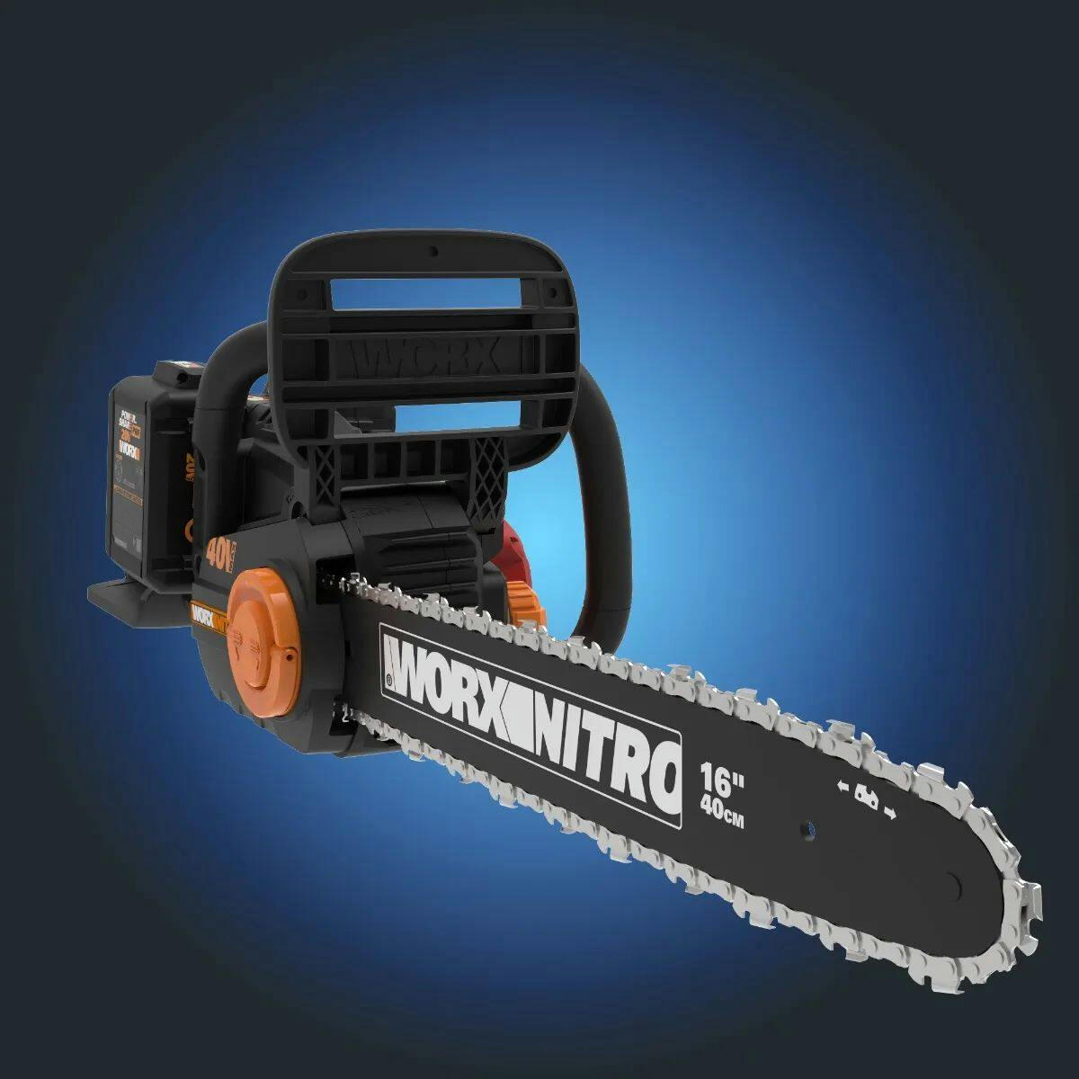 WORX WG385.9 Nitro 40V Power Share™ Cordless Chainsaw with Auto Tension, 16-in, Tool Only
