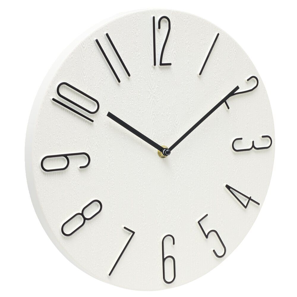 Horloge murale ronde design chiffres en relief Ø30cm (2 modèles)