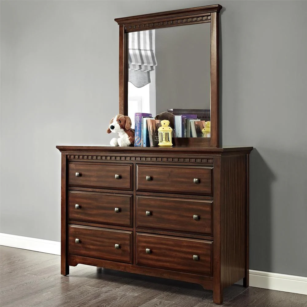 Dorel Living Auburn Dark Chestnut Dresser Mirror