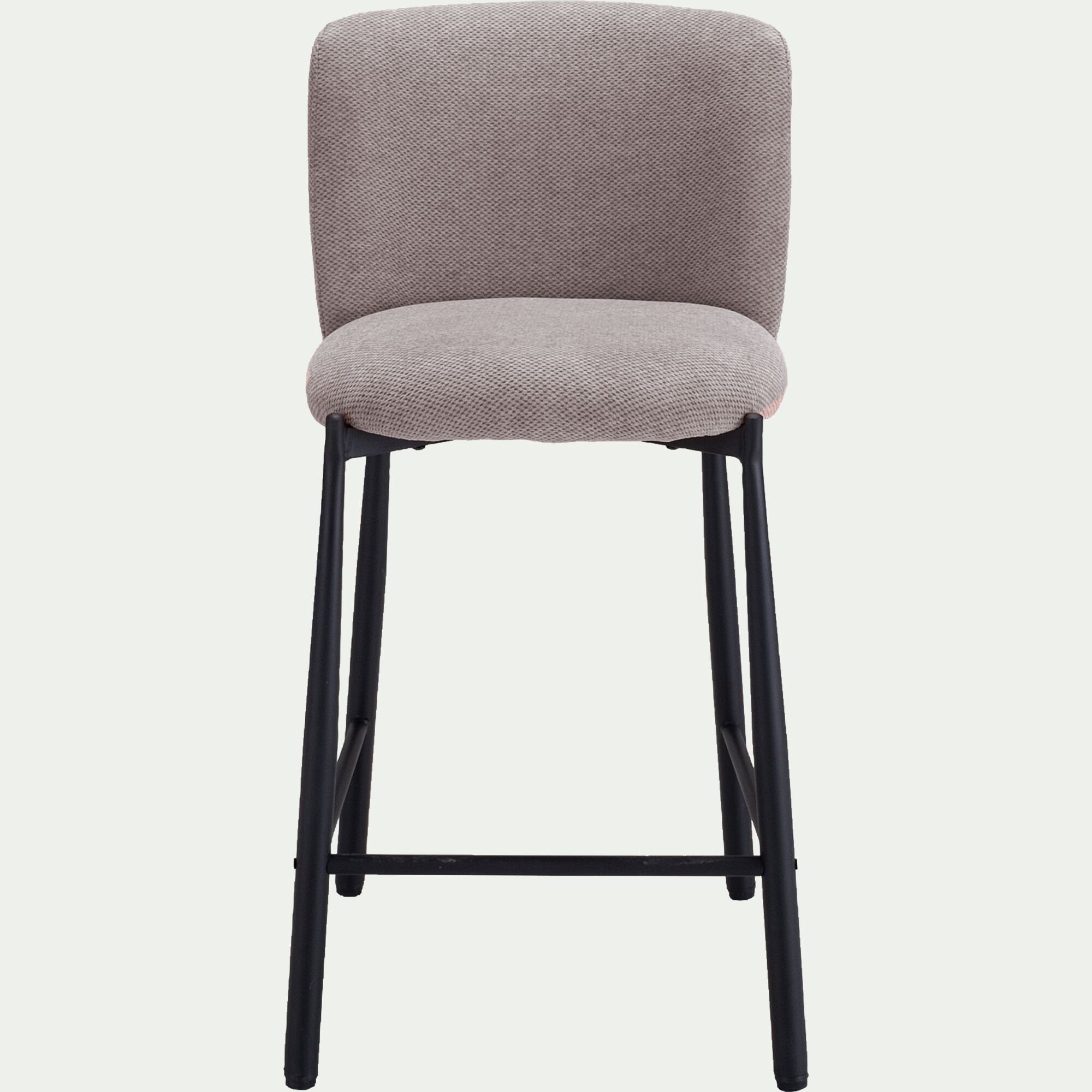 GINNY - Chaise de bar en tissu H66cm - gris
