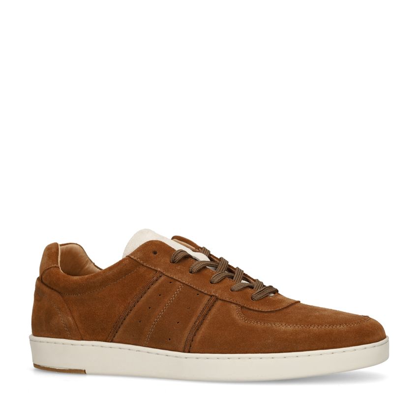 Manfield Cognac suède sneakers