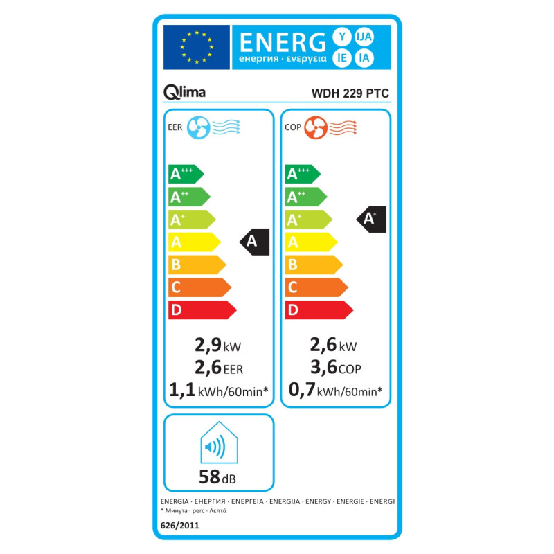 Climatiseur monobloc WDH229 PTC 2600 W QLIMA